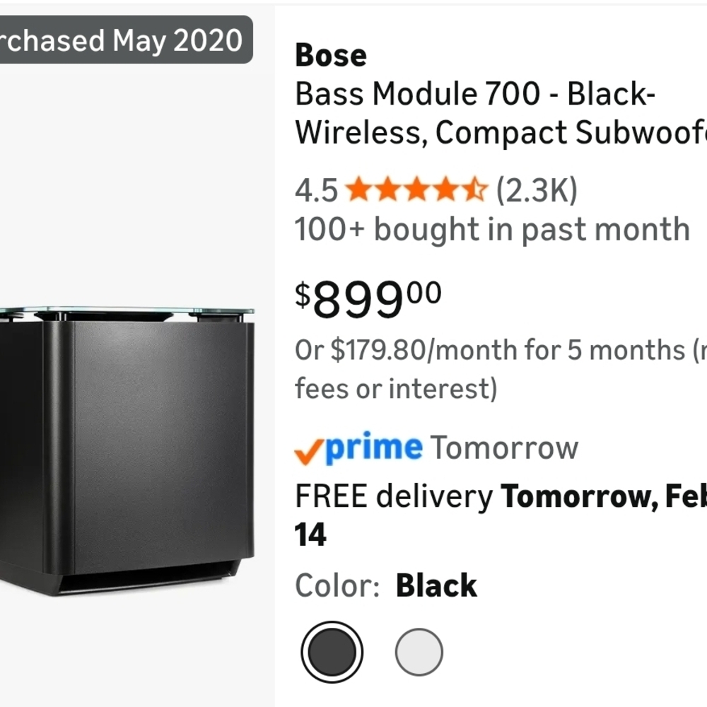 Bose Bass Module 700 - Black Wireless Subwoofer